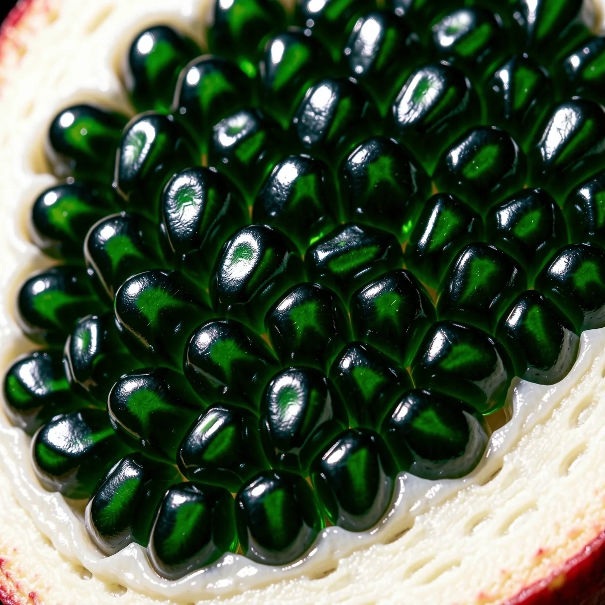 Macro view of pomegranate seeds